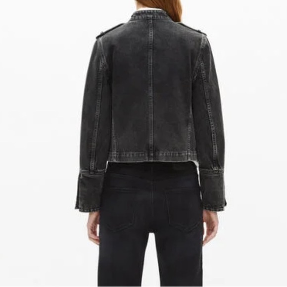 The Kooples GREY DENIM OFFICER-STYLE JACKET Size 1 aka S - Picture 3 of 16